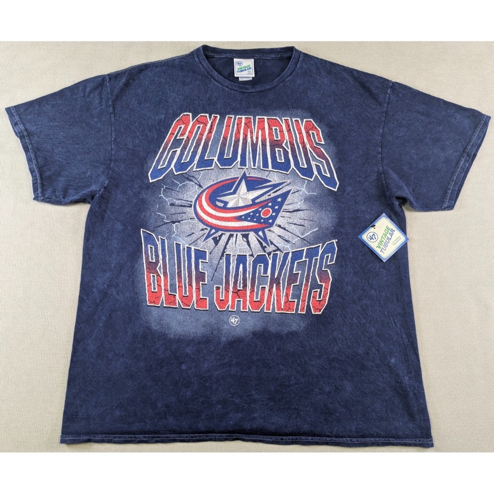 Columbus Blue Jackets Shirt Mens XL 47 Vintage Tubular New NHL Retro Y2K